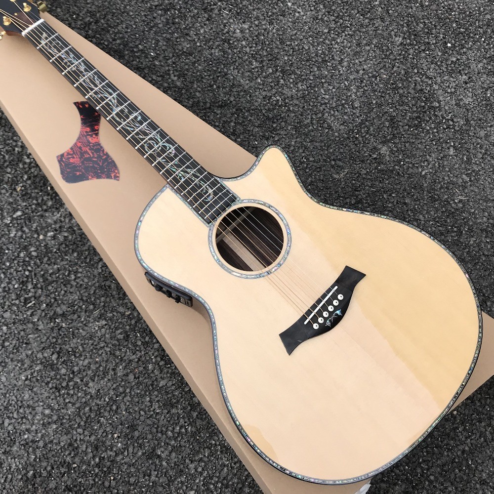 OEM CUSTOM 916n classic acoustic guitar, Guitarra acustica,Cutaway solid Spruce top Guitar,Abalone inlays