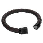 Hot stainless steel magnet buckle leather rope bracelet men custom leather