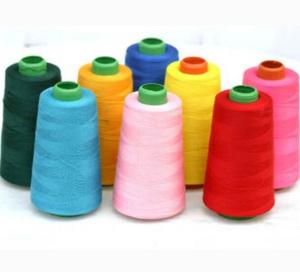 Quality Embroidery Dyed Polyester Yarn 20 / 2 100% Polyester Sewing Thread For Jeans wholesale