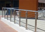 Outdoor Top Mount Building Railing 6mm Stainless Steel Wire Handrail Systems