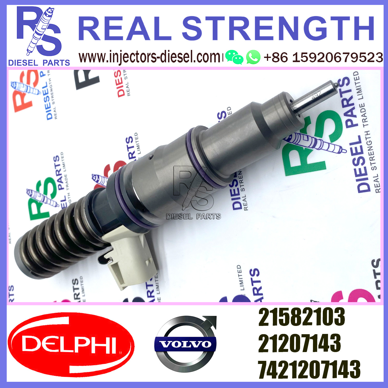 DELPHI 4pin injector 21582103 Diesel pump Injector V-O-L-V 21207143 7421207143 E3.22 for V-O-L-V MD11 EURO 5 HIGH POWER