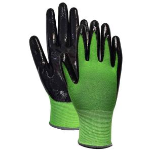 Quality Middle Duty Gardening Work Gloves Bamboo Viscose Knit Palm Nitrile Coated wholesale