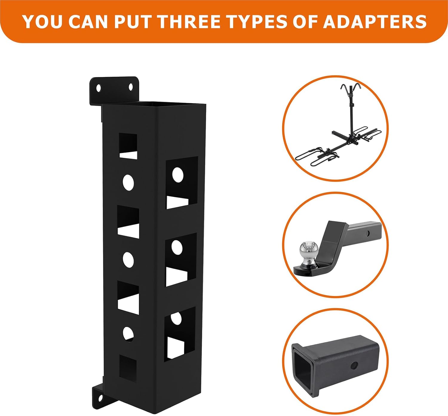 Heavy Duty Wall Mount Hitch Receiver, 1/1.25"/2" Receiver Hitch Holder, Hitch Storage Base 7 Hitch Storage Mount