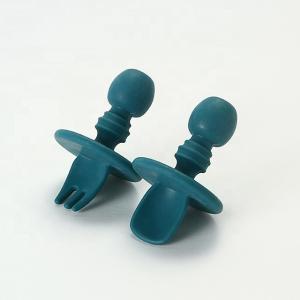 Quality Mini Food Grade Silicone Forks And Spoons BPA Free Non Toxic For Baby Toddler wholesale