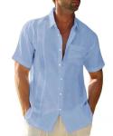 Wholesale Clothing Manufacturers Men'S Short Sleeve Casual Shirt With Pocket