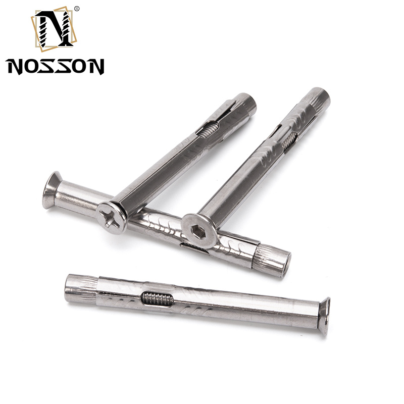 Silver Steel Galvanized Iron Sleeve Anchor Countersunk Head Bolt with Nut 4.8 8.8 10.9 12.9 Grade System of Measurement INCH