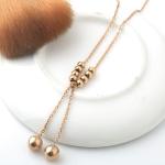 Round beads Stainless Steel Jewelry Necklace, Pendant bead necklaceswith rose