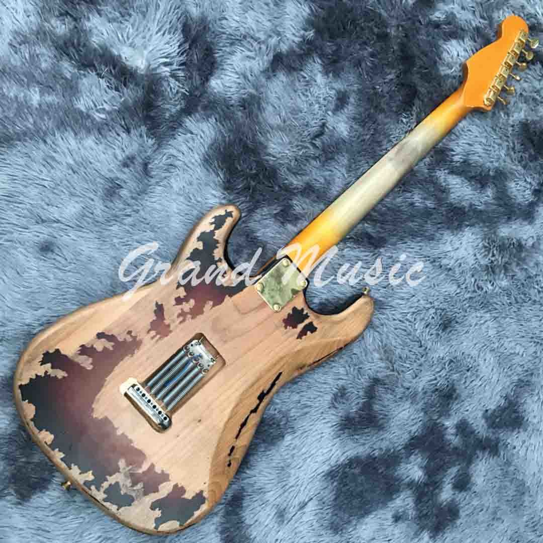 High Quality The new handmade remains ST SRV electric guitar,Do old electric guitar,Real photo,Free shipping
