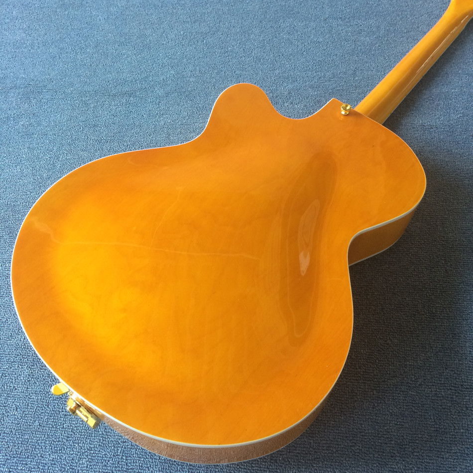 New style high-quality hollow body jazz electric guitar, Double F holes,Tremolo system ,Flame Maple top