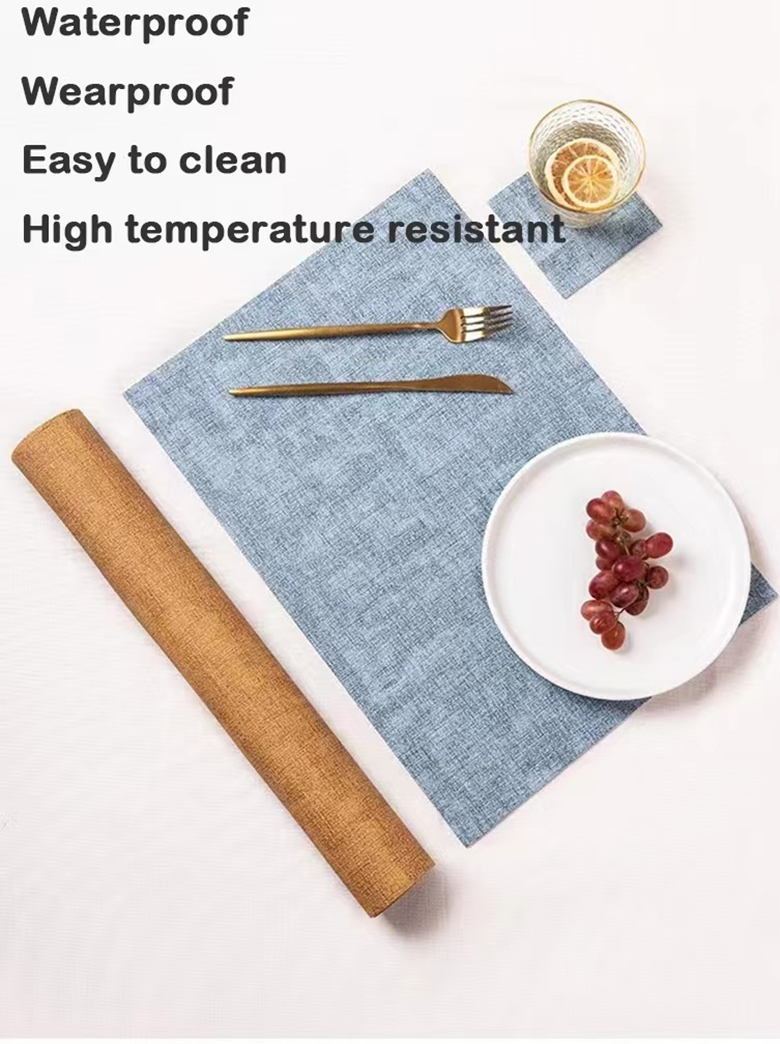 Xin Hui Kitchen or Dining Table Mat Place Mat with Printing Pattern in Grey and Black
