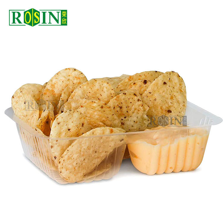 Custom Transparent Biscuit Packing Tray For Potato Chips And Cheese Crisps