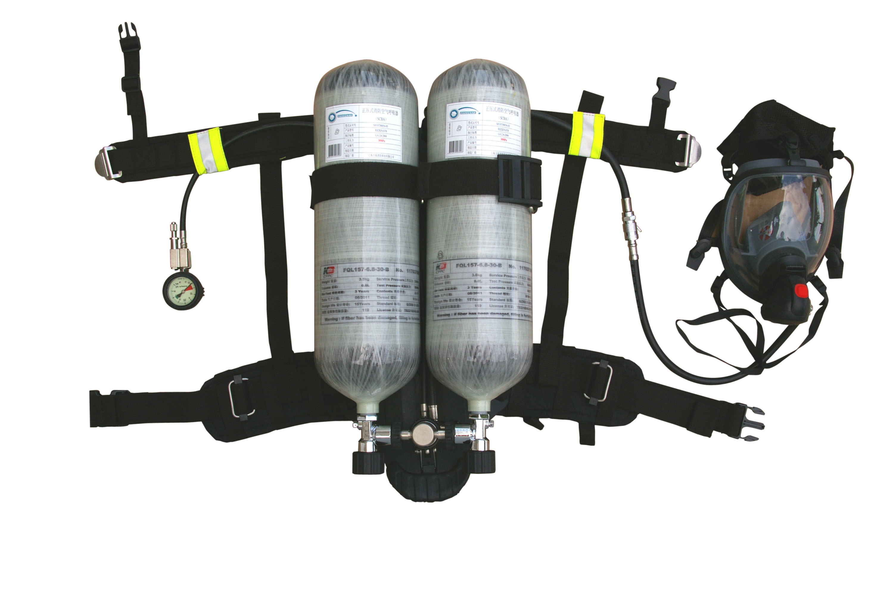 Carbon / Steel Composite Cylinder Self-contained Breathing Apparatus 5L & 6L & 6.8L SCBA