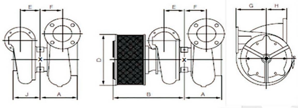 RR Series ABB Turbocharger Bearing casing / Water Cooled Turbo Housing