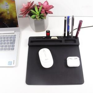 Quality Desk Personalised Leather Promotional Wireless Charging Mouse Pad Custom Printed wholesale