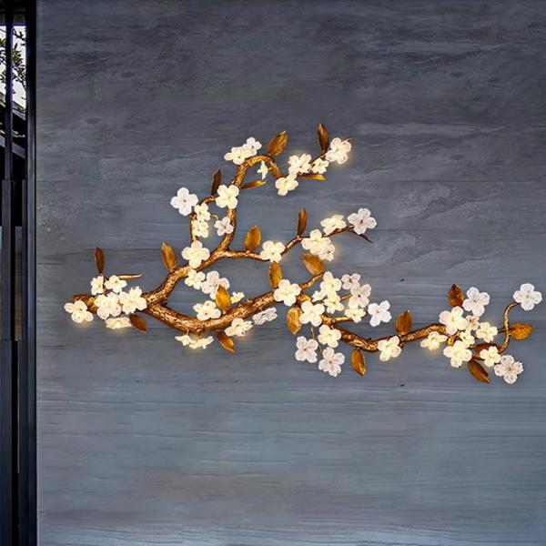 All Copper Light Luxury Large Wall Lamp Hotel Lobby Background Wall Decorative