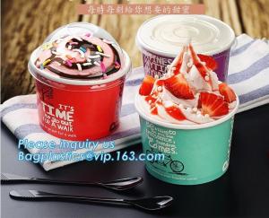 Quality A series of custom logo printed double PE coated icecream paper cup with lid from Wuhan manufacturer bagplastics bagease wholesale
