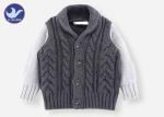 Shawl Collar Kids Sweater Coat Cable Knitting Thick Winter Boys Warm Jacket