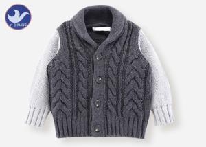 Quality Shawl Collar Kids Sweater Coat Cable Knitting Thick Winter Boys Warm Jacket wholesale
