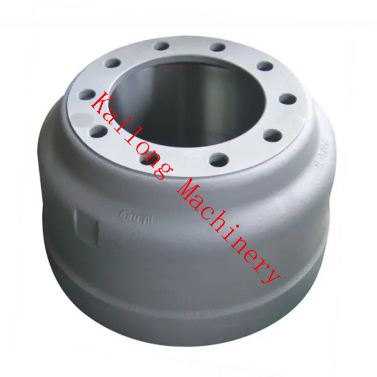 TS16949 Truck Trailer Brake Drums Automobile Spare Parts Black Cast Iron