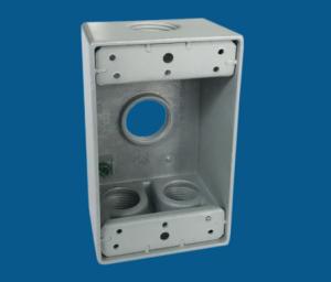 Quality 1 Gang Waterproof Electrical Box / Exterior Outlet Box With 4 Outlet Holes wholesale