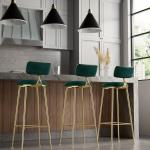 Kitchen Bar Stools High Rebound Sponge Filling Counter Height Chairs