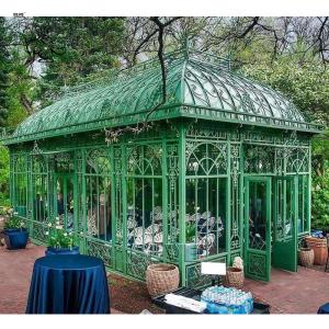 Quality Movable Sunroom Wrought Iron Cast Iron Gazebo Metal Green House Safely Reinforced Large Outdoor Wedding wholesale