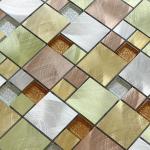 Gliter crystal glass mix metal mosaic perfect for living room background