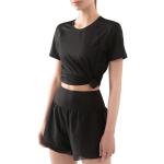 Waist Closing Sports Short Sleeve T Shirt Women'S Casual Loose Mesh Top