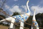 15Metters Fiberglass Dinosaurs Can Be Customized For Chinese Cultural Plum