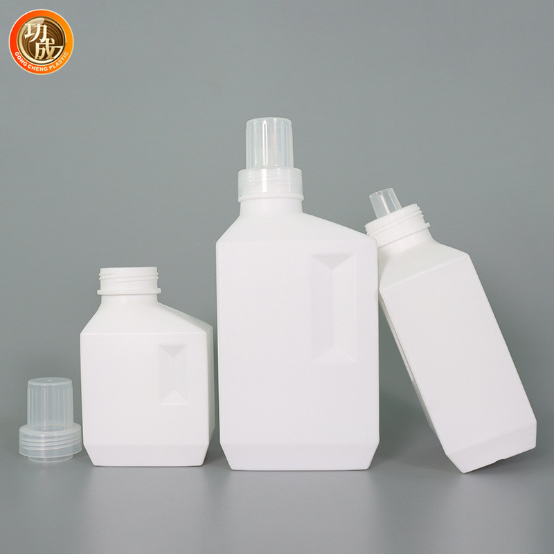 Square Empty HDPE 1l 2l Laundry Detergent Bottle With Screw Cap