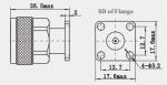 High Performance N Male Flange Mount Micro Strip RF Coaxial Connector