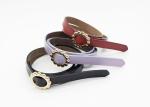 Genuine Childrens Leather Belts 1.4cm Width With Flower Shape Metal Buckle