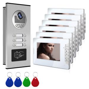 Quality 6 Family Smart Multi Apartment Video Door Phone 800x480 TFT Screen wholesale