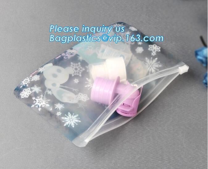 Trim PVC Cosmetic Bag Waterproof Slider Gusset Zipper Makeup Case Beauty Pouch, Logo printed luxury holographic PVC make