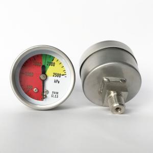 Quality 1.5 Inches Dial 2500 kPa Manometer 316 SS Tube/Socket All Stainless Steel Pressure Gauge wholesale