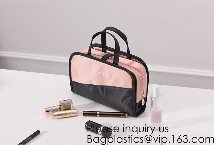 Portable custom logo printed Transparent Makeup Window Women Makeup Pouch Travel Clear Cosmetic bag Travel Cosmetic Bag