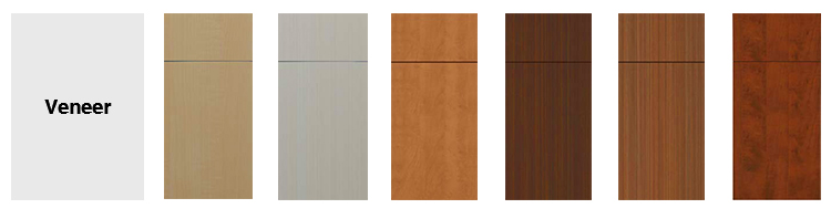 Modern Italian Kitchen Cabinet with Flat Edge Stone Countertop and Custom Veneer Color