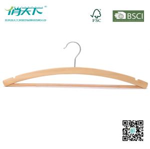 Quality Betterall Natural Burly-wood Laminated Shirt Hanger with Cross-bar wholesale