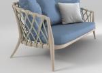 Aluminum Woven Rope Loveseat Patio Lounge Outdoor Sofa Set