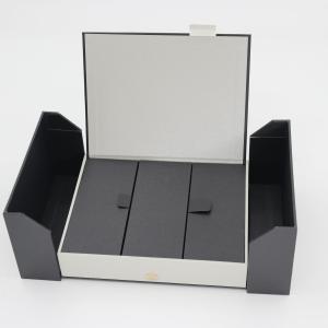 Quality Customized Double Door Tea Packaging Box Black Specialty Paper Magnetic Closure Tea Gift Cardboard Box wholesale