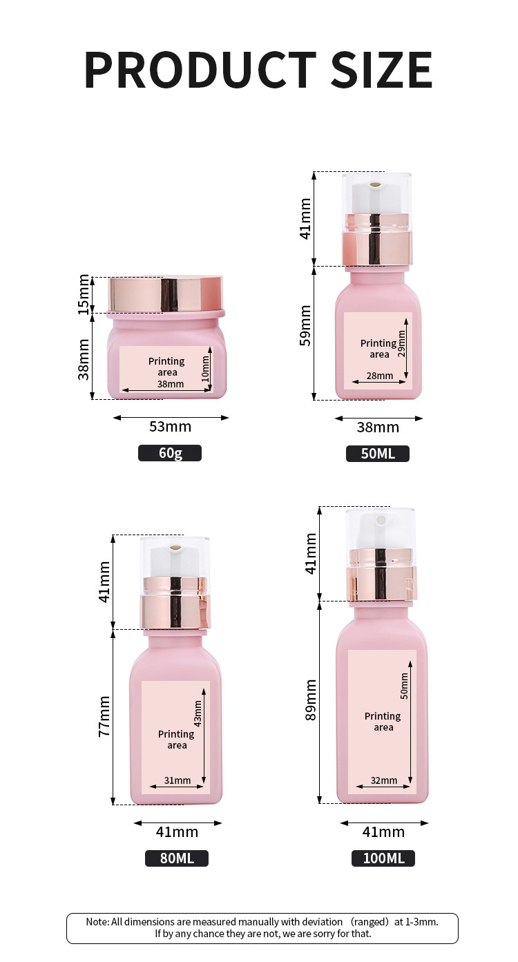 Custom made plastic bottles set for cosmetic skincare Jar Packaging suit