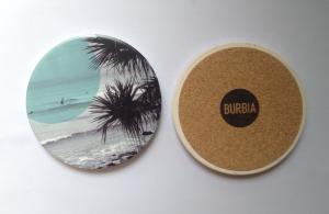 Quality Round ceramic coaster with UV printed logo wholesale
