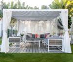 Aluminum Louvered Pergola Villa Yard Electric Turning Louvers With Retractable