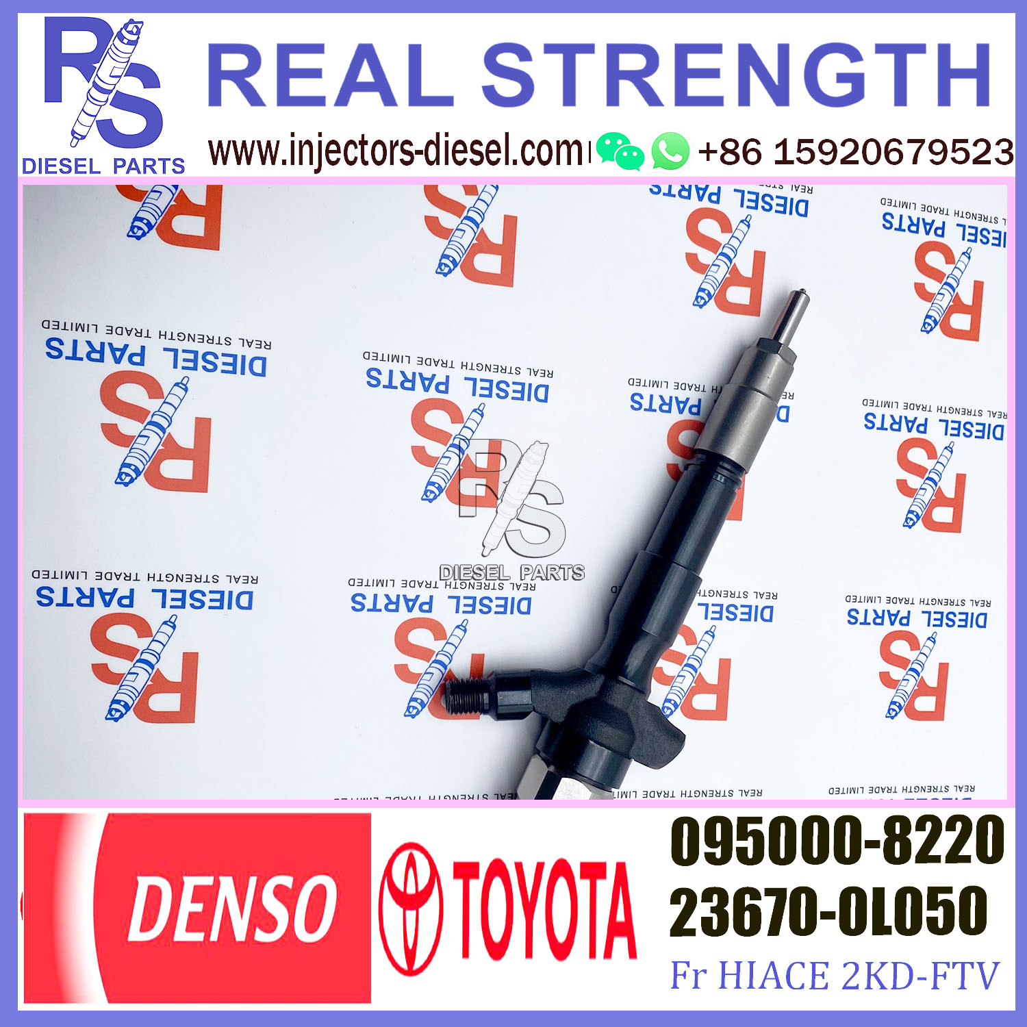 Remanufactured 095000-8290 095000-8220 Common Rail Diesel Injector for 1KD-FTV Diesel Engine