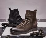Goodyear Welted Leather Boots , Retro Mens Brogue Chelsea Boots