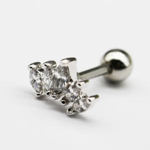 Quality Zircon Gems Ear Piercing Jewellery 1.2mm 16G Silver Cartilage Stud wholesale