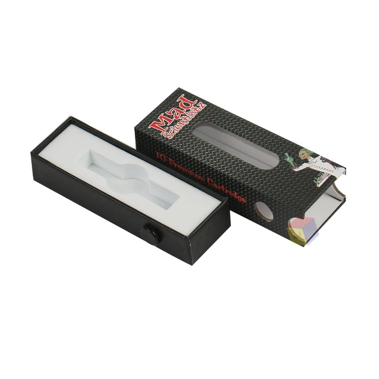 Childproof Sliding Drawer Custom Cigarette Packaging Boxes With Eva Foam Insert