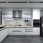 Italian Kitchen Furniture Design Featuring Solid Wooden Cabinet and Blum