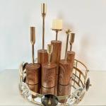 Nordic Metal Creative White Ceramic Candleholder Stand for Abstract Art Pillar