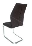 Leisure Stainless Dining Chair Polyester Fabric Brown Shell Brushed Stainless
